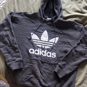 Women’s adidas Black Hoodie with White Trefoil Logo
